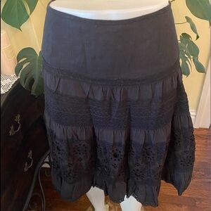 Sundance Linen Cotton Eyelet Skirt EUC sz 4